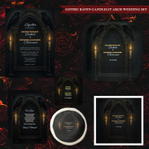 Gothic Raven Candlelight Arch Wedding 