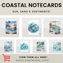 Coastal Beach-Themed Note Cards