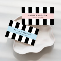Black and White Stripes Business Cards Collection