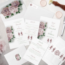 Romantic Dusty Rose Regency Cameos Wedding