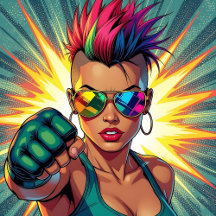 Pop art Comic Book Style Lesbian Art