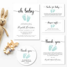 Oh Baby Mint Green Feet Baby Shower 