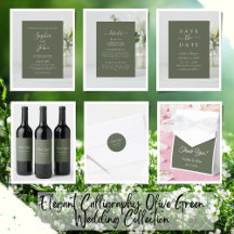 Elegant Calligraphy Olive Green Wedding Collection