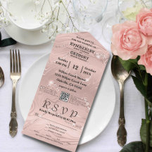 Pink Silver Wedding Invitation