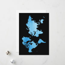 Minimalist Blue Watercolor World Map Design