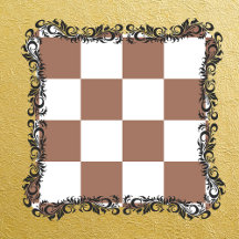 Checkered Pattern in White and Mocha Mousse