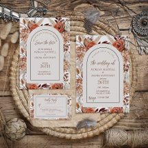 Boho Neutral Watercolor Pampas Wedding Suite