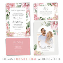 Blush Pink Floral Wedding Stationery Suite