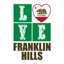 Love Franklin Hills California State Flag Heart