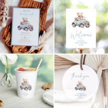 Blue We Can Bearly Wait Baby Shower Supplies