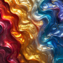 Metallic Oil Slick Abstract Art