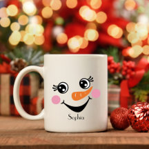 Snowman Mugs with Custom Name