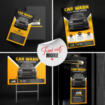 Yellow Car Wash Auto Detailing Mobile Car Wash