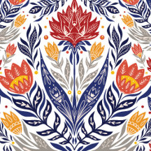 Folk flowers pattern