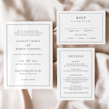 Timeless Elegant Wedding Invitation Suite