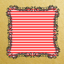 Rosy Red and White Simple Horizontal Striped