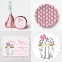 Pink Heart Cupcake Party Collection