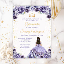 Dusty Purple Princess Floral Quinceañera