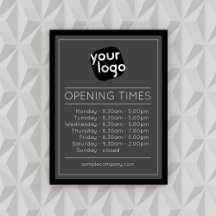 Opening Hours Posters to order or download