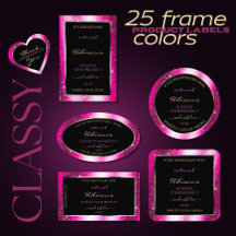 Glitter Product Labels Fine Gold Frame
