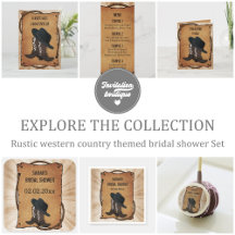 Rustic western country themed bridal shower Set