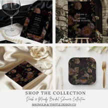 Dark and Moody Gothic Black Floral Bridal Shower