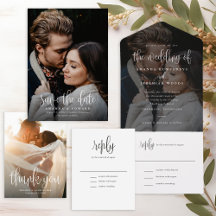 Elegant Modern Calligraphy Photo Wedding