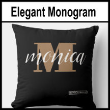 Elegant Monogram Black Gold Script minimal style