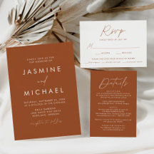 Modern Script Terracotta Wedding Collection