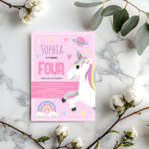 Girls Cute Pink Unicorn Birthday Party and Gifts