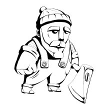 Woodcutter is strong man!