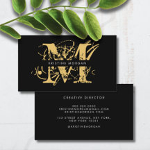 Chic monogram modern business cards