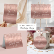 Elegant Rose Gold Glitter 50th Birthday Party