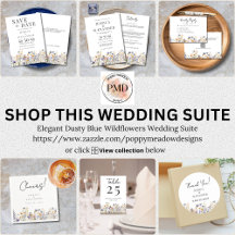 Elegant Dusty Blue Wildflowers Wedding Suite