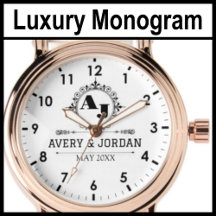 Luxury Elegant Monogram with Initials white Watch