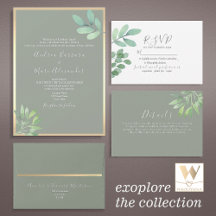 Eucalyptus Sage Green Botanical Wedding Suite