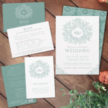 Sage green botanical circle wedding collection