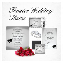 Theater Wedding Invitation Suite Gold/Silver/White