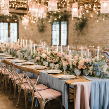 BLUSH PINK AND BLUE WILDFLOWER WEDDING