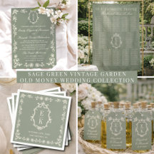 Sage Green Vintage Garden Old Money Wedding