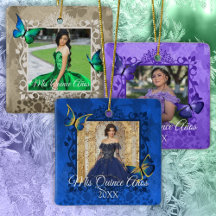 Elegant Mis Quince Años Christmas Photo Ornaments