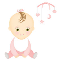 Cute Baby Girl and her Mobile Baby Shower