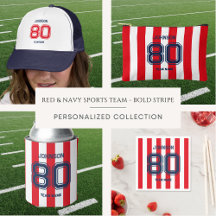 Red Sports Team Custom Name, Player Number & Team