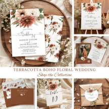 Terracotta Boho Floral Fall Wedding