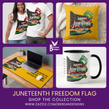 JUNETEENTH Red Gold Green Stars and Stripes Gifts