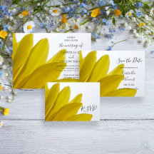 Yellow Daisy Petals Wedding Stationery