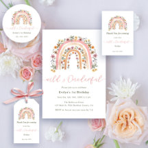 Wild & Onederful Wildflower Rainbow 1st Birthday