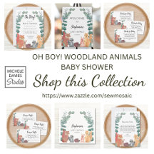 Oh Boy! Woodland Animals Baby Shower Collection