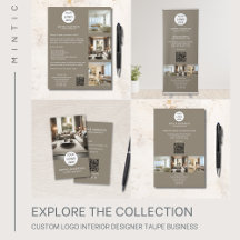 Custom Logo Interior Designer Taupe Business