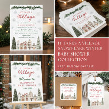 It Takes a Village Snowflake Winter Baby Shower